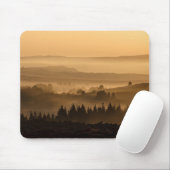 Sunrise Over Misty Rolling Hills Landscape Mousepad (Mit Mouse)