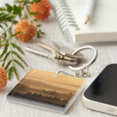 Sunrise Over Misty Rolling Hills Landscape Schlüsselanhänger (Vorderseite rechts)