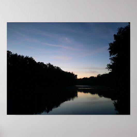 Sunrise Over River Blue Skies Poster (Vorne)
