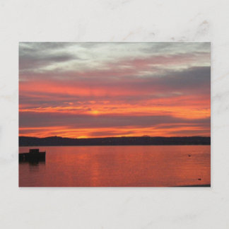 Sunrise over the Hudson . Postkarte