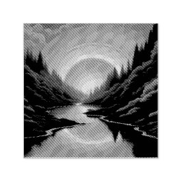 Sunrise Over The Lake Permastempel