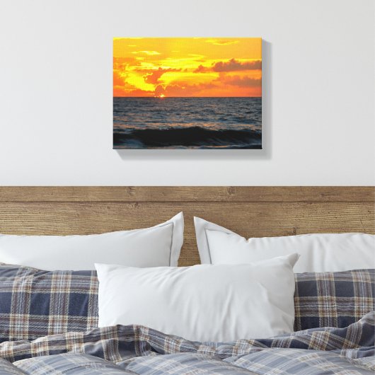 Sunrise over the ocean Stretched Canvas Print Leinwanddruck (Insitu (Schlafzimmer))
