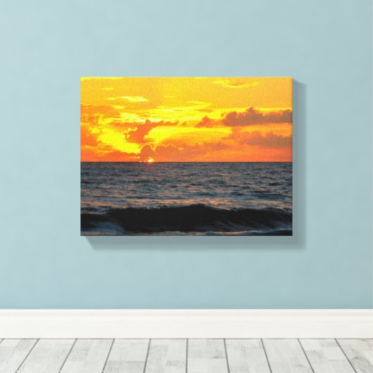 Sunrise over the ocean Stretched Canvas Print Leinwanddruck (Insitu (Holzboden))