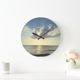 Sunrise Over the Quiet Coast Große Wanduhr