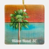 Sunrise Palm Tree Hilton Head, SC Keramikornament (Vorderseite)