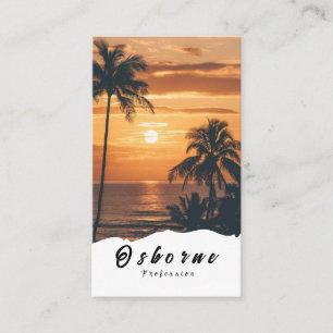 Sunrise Palm Trees Sommer Business Card Visitenkarte