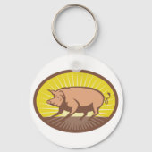 Sunrise Pig Schlüsselanhänger (Vorderseite)