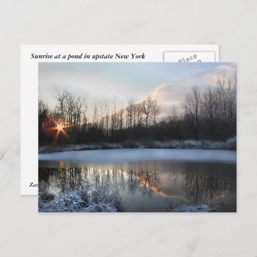 Sunrise Pond im US-Bundesstaat New York Postkarte (Vorne/Hinten)