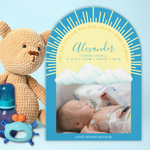 Sunrise Preemie Birth Announccard Einladung