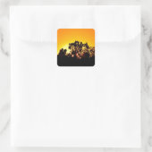 Sunrise Quadratischer Aufkleber (Tasche)