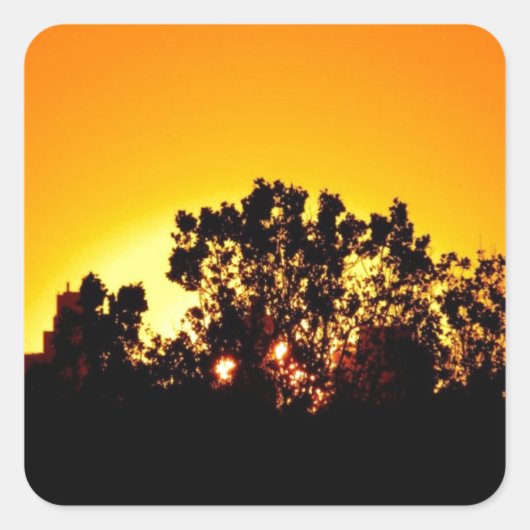 Sunrise Quadratischer Aufkleber (Vorderseite)