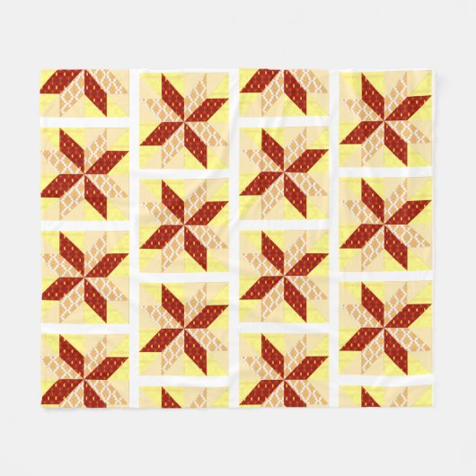 Sunrise Quilt Style Throw Fleecedecke (Vorderseite (Horizontal))