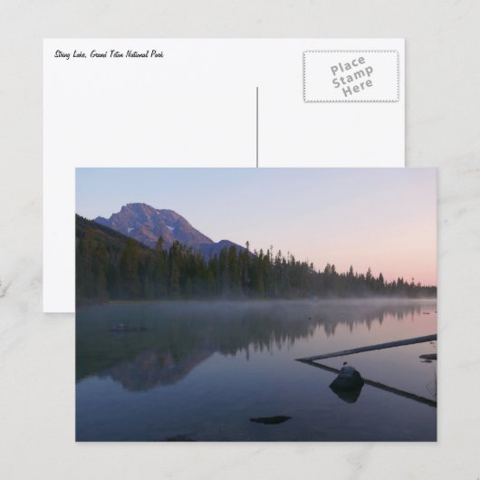Sunrise Reflection at String Lake II Postkarte (Vorne/Hinten)