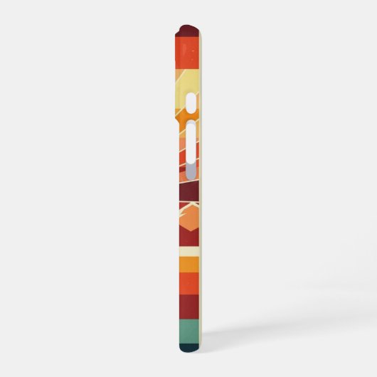 Sunrise Retro Peaks iPhone 16 Hülle (Linke Seite)