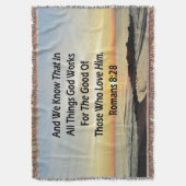 SUNRISE ROMANS 8:28 SCRIPTURE VERSE DECKE (Vorderseite Vertikal)