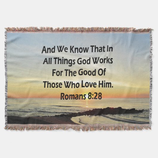 SUNRISE ROMANS 8:28 SCRIPTURE VERSE DECKE (Vorderseite)