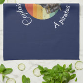 Sunrise Rum Skeleton Priate Party Geschirrtuch (Gefaltet)