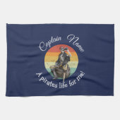 Sunrise Rum Skeleton Priate Party Geschirrtuch (Horizontal)