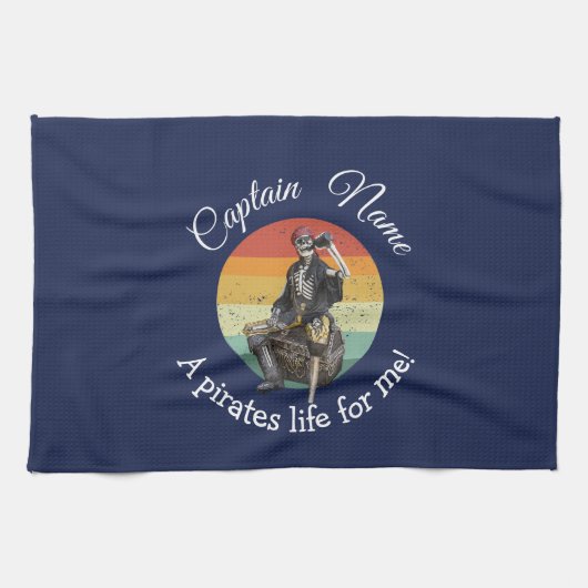 Sunrise Rum Skeleton Priate Party Geschirrtuch (Horizontal)