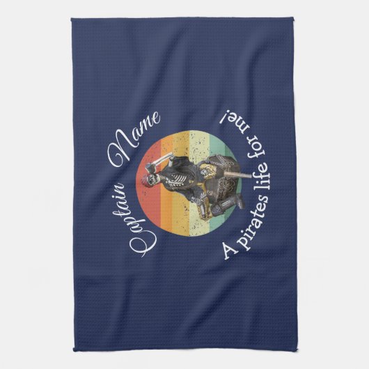 Sunrise Rum Skeleton Priate Party Geschirrtuch (Vertikal)