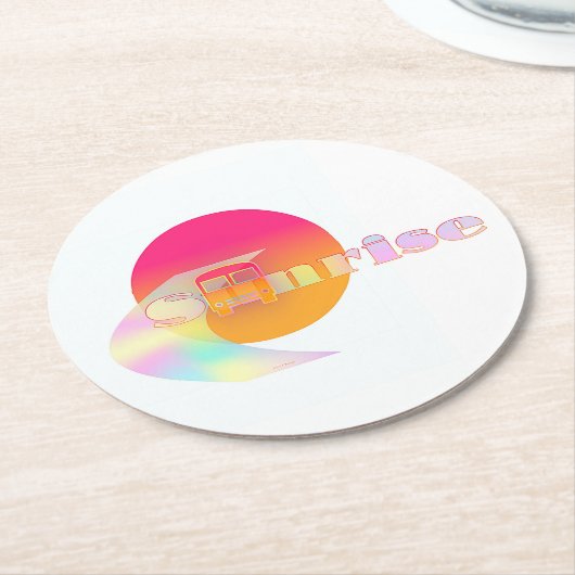 Sunrise Runder Pappuntersetzer (Angewinkelt)