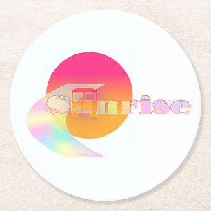 Sunrise Runder Pappuntersetzer