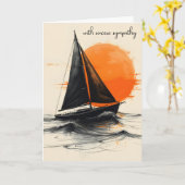 Sunrise Sailboat Silhouette Beileid Karte (Gelbe Blume)