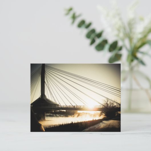 Sunrise Saint Boniface Bridge 01 Postcard Postkarte (Stehend Vorderseite)