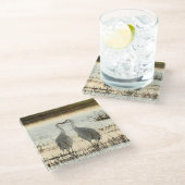 Sunrise Sandhill Crane-Paar Glasuntersetzer (Schrägansicht)