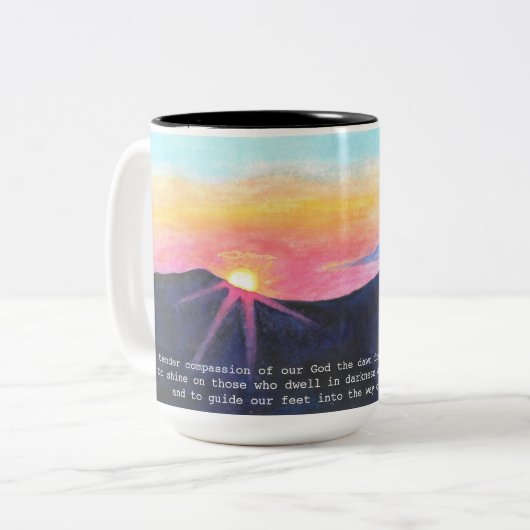 Sunrise Scripting Tasse (Vorderseite Links)