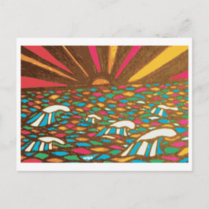 Sunrise Seascape Pop Art Postkarte