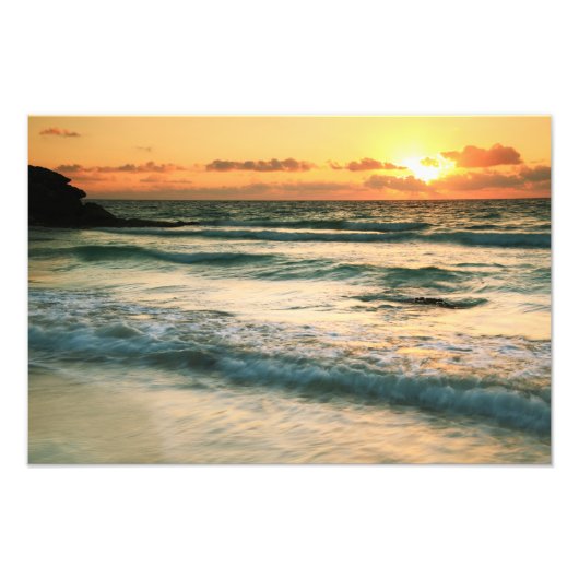 Sunrise Seascape Tulum Mexiko Fotodruck (Vorne)