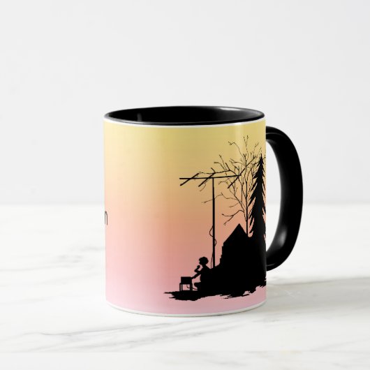 Sunrise Silhouette Ham Radio Tasse (VorderseiteRechts)