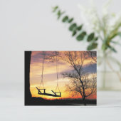 Sunrise-Silhouette Postkarte (Stehend Vorderseite)