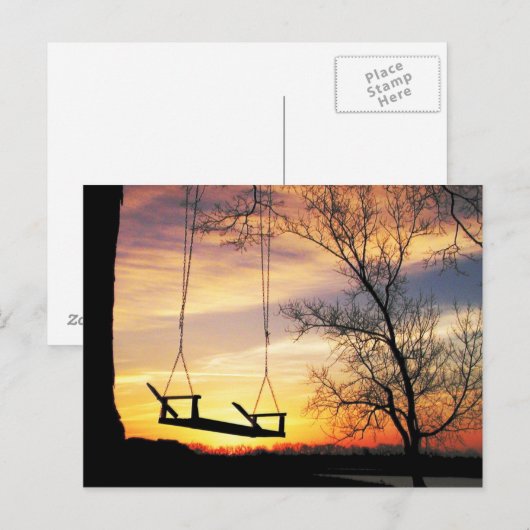 Sunrise-Silhouette Postkarte (Vorne/Hinten)