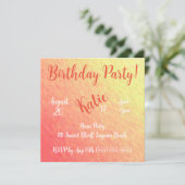 Sunrise Sparkle-Birthday- Einladung (Stehend Vorderseite)