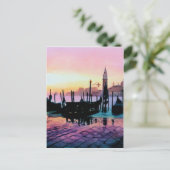 "Sunrise St. Mark's" Gondola Wasserfarbe Postkarte (Stehend Vorderseite)