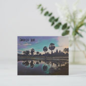 Sunrise Stylisierte Angkor Wat Tempel Postkarte (Stehend Vorderseite)