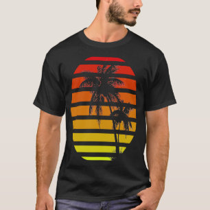 Sunrise Summer Palm Gefühl Beach Design T-Shirt