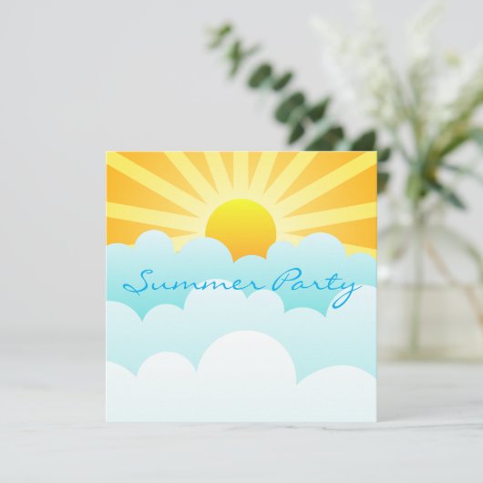 Sunrise Summer Party Einladung Card (Stehend Vorderseite)