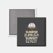 Sunrise Sunburn Sunset Magnet (Vorderseite/Rückseite)