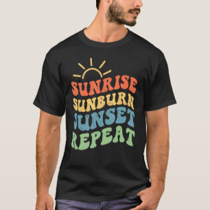 Sunrise Sunburn Sunset Wiederholen Sie Vintage Som T-Shirt