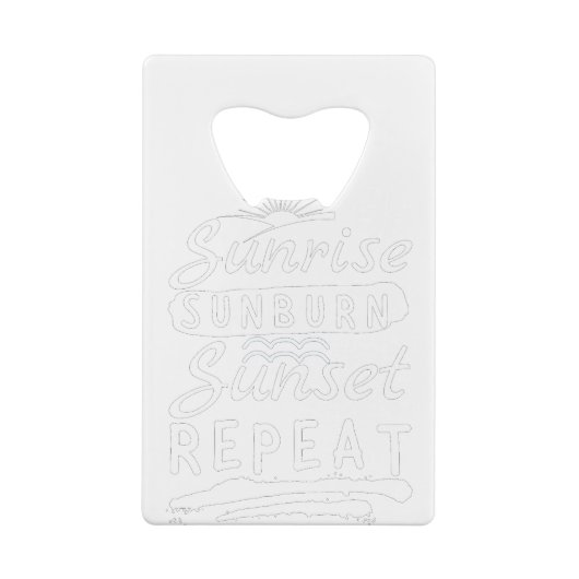 Sunrise Sunburn Sunset Wiederholen Summer Beach Geldbeutel Flaschenöffner (Rückseite)