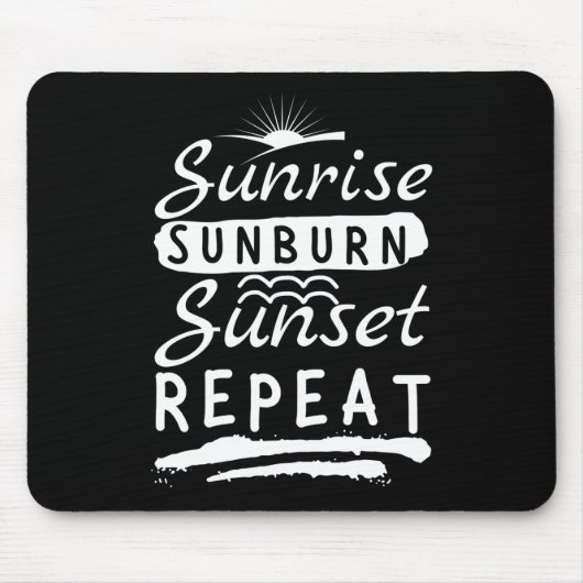 Sunrise Sunburn Sunset Wiederholen Summer Beach Mousepad (Vorne)