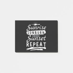 Sunrise Sunburn Sunset Wiederholen Summer Beach Post-it Klebezettel