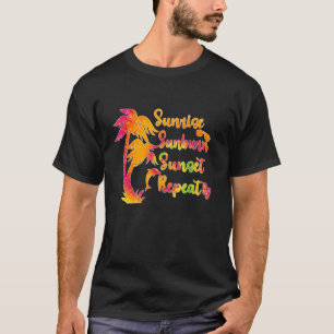 Sunrise Sunburn Sunset Wiederholung Gefärbte Krawa T-Shirt