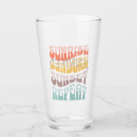 Sunrise Sunburn Sunset Wiederholung Glas (Vorderseite)