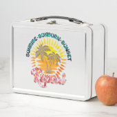 Sunrise-Sunburn-Sunset-Wiederholung | Golden Palm Metall Brotdose (Beispiel)