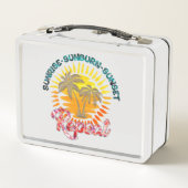 Sunrise-Sunburn-Sunset-Wiederholung | Golden Palm Metall Brotdose (Rückseite)