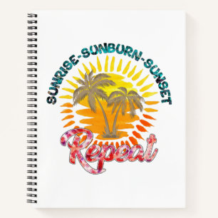 Sunrise-Sunburn-Sunset-Wiederholung   Golden Palm  Notizblock